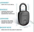 Fingerprint Padlock With Key Backup  Padlock Keyless Biometric  By Prezlock