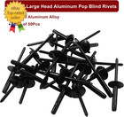 50pcs Black Aluminum Tri-fold Exploding Pop Rivets 3 16 Large Flange 3 16  x1 