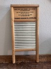 Vintage Columbus Washboard Co Dubl Handi 18  Wood   Metal Travel Washboard