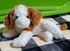2000 Toys R Us     Animal Alley Baby Brown   White Puppy Dog Stuffed Plush Vhtf