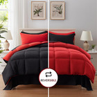 Anluoer Queen Comforter Set 7 Piece  Black Bed In A Bag With Sheets  Comforters 