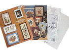 4 Cross Stitch Leaflets Sunflower Country Button Samplers Flowers Baskets Birds