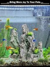 Aquarium Mountain View Stone Ornament - Rock Decorations For Large Fish Tank    