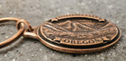 Wallowa Lake Oregon Copper Metal Oval Keychain Souvenir