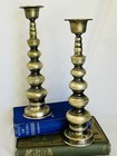 Vintage Brass Candlesticks Mcm Hollywood Regency Style Set Of Two