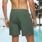 Mens Quick Dry 2 In 1 Swim Trunks With Compression Liner Zipper Pockets Beach