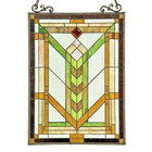 Stained Glass Tiffany Style Window Panel Arts   Crafts 18  X 24   One This Price
