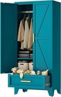 Cofar 71 h Farmhouse Style Metal Armoire Wardrode Closet For Home bedroom office