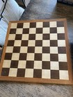 Vintage Wooden Chess Set Staunton  Horses With Glass Eyes  With Box  Wood Board