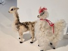 2 Peruvian Handmade Alpaca Llama Stuffed Animal Real White Alpaca Fur 7   