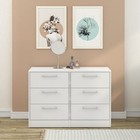 Modern Design 6 Drawer Modern Double Dresser Home Storage Decor  White
