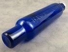 Vintage Cobalt Blue Glass Baker s Choice  Hollow Rolling Pin With End Cap