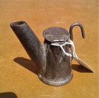 Antique Tin Teapot Miners Cap Lamp 1800s Oil Wick Mining Hat Light Torch Lot 4