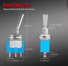 3pcs Spdt Mini Toggle Switch On on Flat Bat Lever 6a 125vac Mts-102 - Usa Seller
