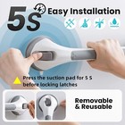 16 8  Suction Cup Grab Bar - Removable Shower Safety Handle Heavy Duty Grip