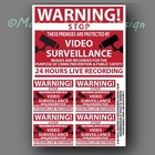 Video Surveillance Security Warning Caution Decal Sticker  Set Of 5