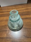 Antique Aqua Cone Inkwell     Hand Blown  1880   1910  Early Desk Bottle