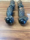 4 Vtg Cast Iron Ball   Claw Feet Green Glass Balls Base Table Chair Stool Legs