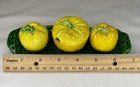 Vintage Maruhon Lemons Salt   Pepper  Shakers  Sugar Bowl W lid   Under-plate