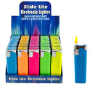 5 Pack Refillable Classic Cigarette Lighters Solid Neon Color Slide Lighter Gift