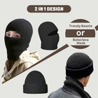 Balaclava Full Face Mask Beanie Hats 2 In 1 Knitted Windproof Thermal Head Cover