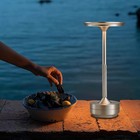 Metal Table Desk Lamp Cordless Touch Control Dimmable Night Light Rechargeable