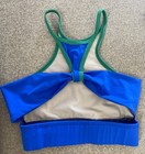 Kandi Kouture Blue With Green Trim Dance Top Teen Small 3 5