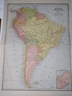 C1884 South Central America Mexico Ethnic Large Map 2pg Geo Cram Rare Antique E