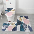 3-piece Bathroom Bath Mat Contour Rug Set With Toilet Lid Cover Anti Slip New
