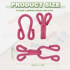 Sewing Hooks And Eyes  37mm Covered Hook Eye Closure  10 Pack  Rose Pink 