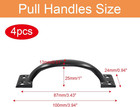 4 Pcs Black Pull Handles  Vintage Style Barn Door Handles Metal Gate Pull Handle