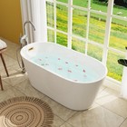 Horow 59  x27 5   Acrylic Freestanding Bathtub Soaking Tub With With Side Drain