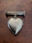 Vintage Antique Silver Heart Pendant Locket Pin