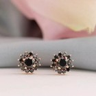 2ct Round Lab Created Black Diamond Women s Stud Earrings 14k Rose Gold Plated