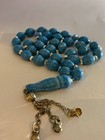 Vintage Blue Stone Islamic Prayer Beads Tasbih Misbaha With Metal Tassel