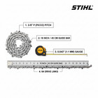 3 Pack    Stihl 18    61pmm Picco Micro Mini Saw Chain Oem 3 8p  64dl  Fits Ms 250