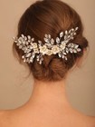 Rhinestone Crystal Seashell Flower Hair Comb Large Stunning Decorative Hairpiece