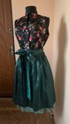 Vintage Mlb Trachten Dirndl Dress Floral Cotton Green Apron Oktoberfest Eu 40 42