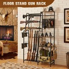 Gun Rack  8 Rifle Rack Stand With Pistol Shelves  Indoor For Wall    