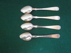 Sterling 925s Hestenes Norway Set 4 Guilloch Enamel Vermeil Demitasse Spoons