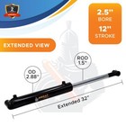 2 5  Bore 12  Stroke Hydraulic Cylinder Welded Cross Tube Double Acting - 2 5x12