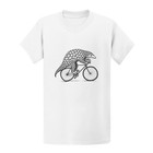 Pangolin On Bicycle T-shirt - Hand Screen Printed Cute Animal Bike Gift Tee