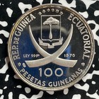1970 Equatorial Guinea Goya Desnuda 100 Pesetas Lot jm9875 Silver  Proof 