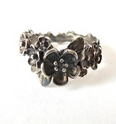 Authentic Ancient Roman-greek Silver Flowers Ring Women s Antiquity Jewelry