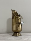 Vintage Coal Scuttle Bucket W  Porcelain Handles   Lion Heads
