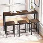 4 Piece Dining Table Set Table With 3 Stools Kitchen Breakfast Furniture