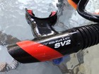 Atomic Aquatics Venom Frameless Mask   Atomic Sv2 Snorkel Black red
