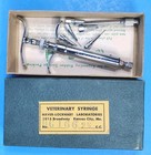 Vtg Glass Veterinary Syringe Haver-lockhart Laboratories Hg Universal Steel Box