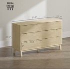 Modern Beige Wood 6-drawer Dresser  Light Wood Finish  53 9x15 7x31 9 In Bedroom