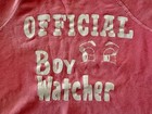 Vintage 70s Pink    official Boy Watcher    Distressed Raglan Sweatshirt Faded